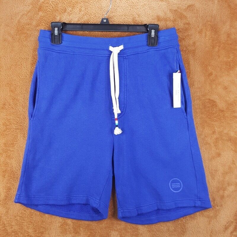 Sol Angeles Mens Shorts Small Blue Pull On Sweat Waves Logo Drawstring $118
